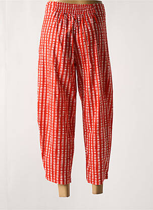 Pantalon large tissage popeline taille normale rouge KALI YOG femme