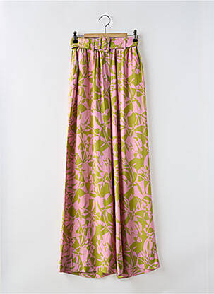 Pantalon large tissage popeline taille normale rose SUNCOO femme
