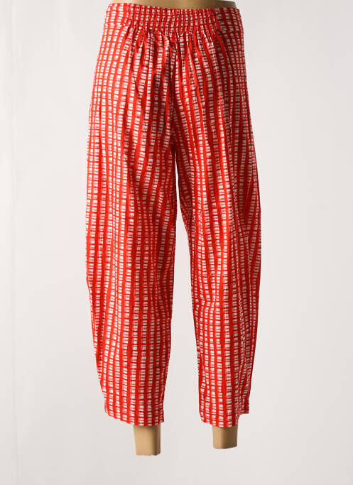 Pantalon large tissage popeline taille normale rouge KALI YOG femme