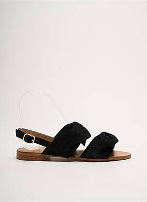 Sandales/nu pieds chiquet talon plat jusqu'à 3cm noir PETITE MENDIGOTE femme