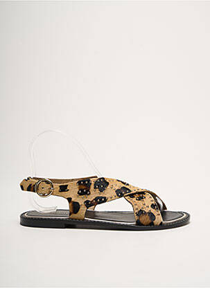 Sandales/nu pieds chiquet talon plat jusqu'à 3cm beige PETITE MENDIGOTE femme
