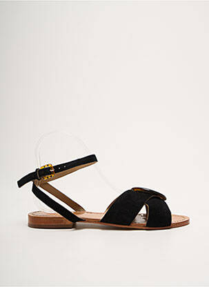 Sandales/nu pieds chiquet talon plat jusqu'à 3cm noir PETITE MENDIGOTE femme