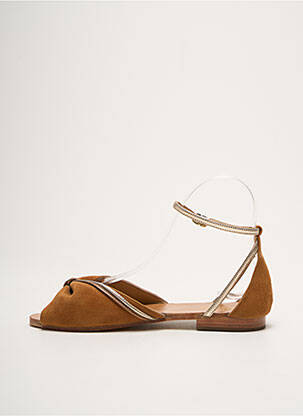 Sandales/nu pieds chiquet talon plat jusqu'à 3cm marron PETITE MENDIGOTE femme