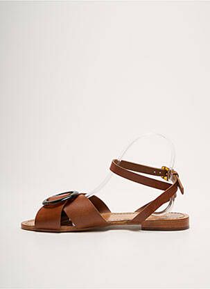 Sandales/nu pieds chiquet talon plat jusqu'à 3cm marron PETITE MENDIGOTE femme