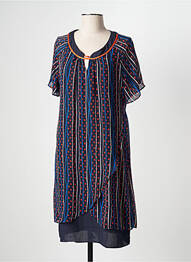 Robe courte coupe fluide manches courtes bleu S.QUISE femme