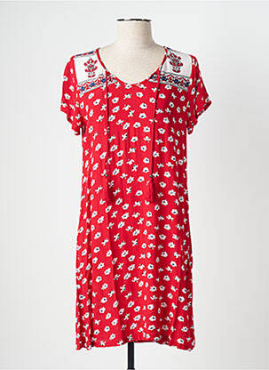 Robe courte manches courtes manches courtes rouge SENORETTA femme