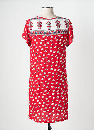 Robe courte manches courtes manches courtes rouge SENORETTA femme