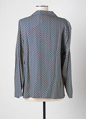 Chemisier imprimé fantaisie manches longues bleu GRIFFON femme