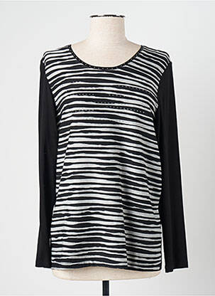 Top imprimé fantaisie manches longues noir GRIFFON femme