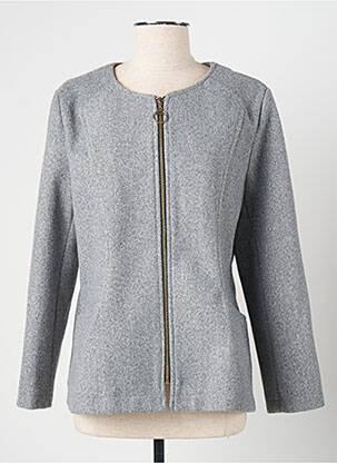 Veste casual col rond gris PLURIELLES femme