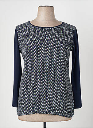 Top imprimé fantaisie manches longues bleu PLURIELLES femme