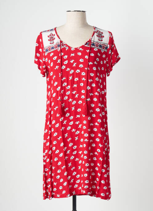 Robe courte manches courtes manches courtes rouge SENORETTA femme