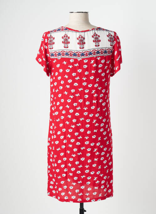 Robe courte manches courtes manches courtes rouge SENORETTA femme