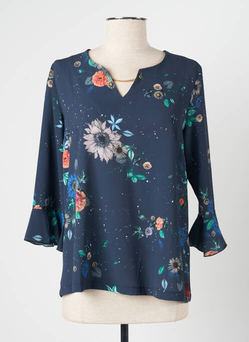Blouse bleu THEL ELEGANCE pour femme