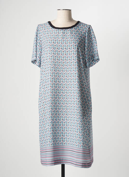 Robe mi-longue bleu THEL ELEGANCE pour femme