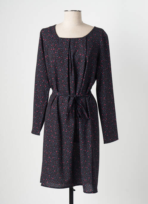 Robe mi-longue noir THEL ELEGANCE pour femme