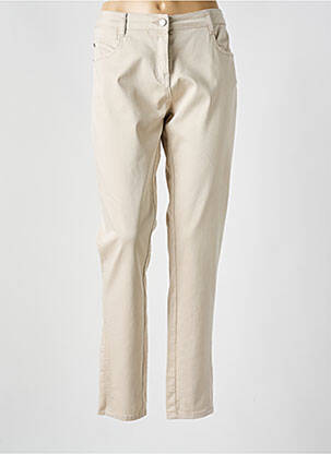 Pantalon droit stretch taille normale beige GRIFFON femme