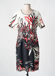 Robe mi-longue imprimé fantaisie manches courtes blanc SOMMERMANN femme