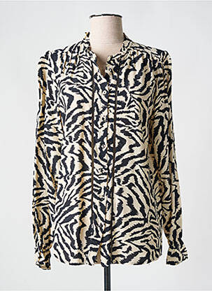 Chemisier coupe cintrée manches longues noir MORE & MORE femme