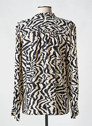 Chemisier coupe cintrée manches longues noir MORE & MORE femme
