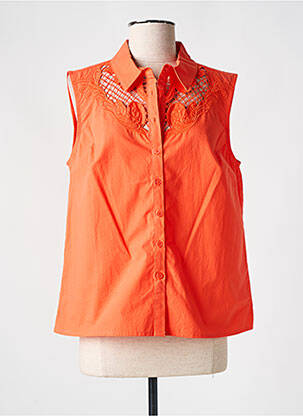 Chemisier coupe droite sans manche orange MD'M femme