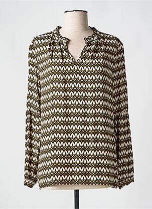 Blouse imprimé fantaisie manches longues vert MORE & MORE femme
