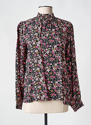 Blouse imprimé fleurs manches longues noir MORE & MORE femme