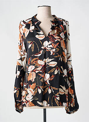 Blouse imprimé fleurs manches longues noir COSTA 8 MANI femme
