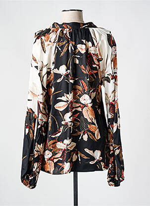 Blouse imprimé fleurs manches longues noir COSTA 8 MANI femme