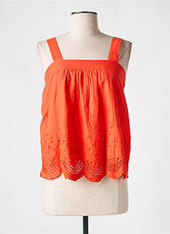 Top col carré sans manche orange MD'M femme