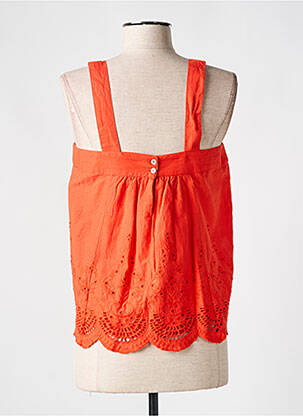 Top col carré sans manche orange MD'M femme