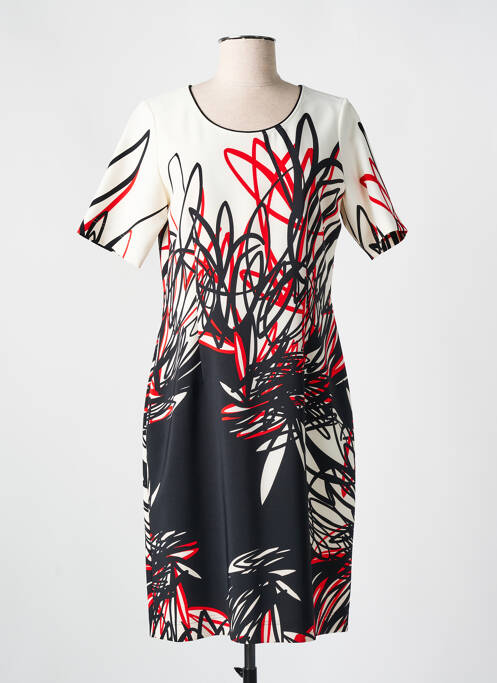 Robe mi-longue imprimé fantaisie manches courtes blanc SOMMERMANN femme