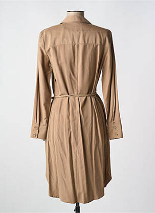 Robe mi-longue manches longues manches longues marron YAYA femme