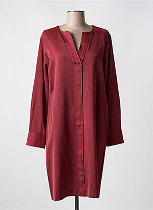 Robe mi-longue manches longues manches longues rouge YAYA femme