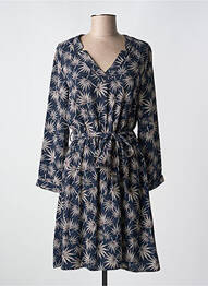 Robe mi-longue imprimé fantaisie manches longues bleu IT HIPPIE femme