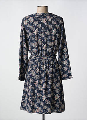 Robe mi-longue imprimé fantaisie manches longues bleu IT HIPPIE femme