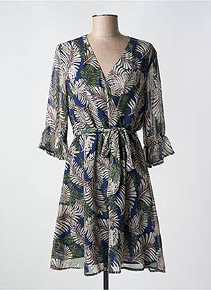 Robe mi-longue manches 3/4 manches 3/4 bleu IT HIPPIE femme