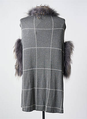 Gilet manches courtes maille fine gris PASSIONI femme