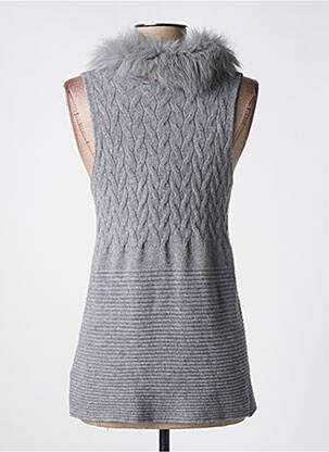 Gilet sans manche poches gris PASSIONI femme