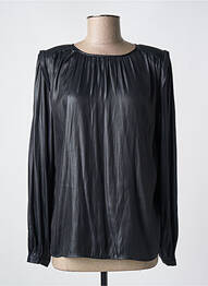 Blouse col rond manches longues noir YAYA femme