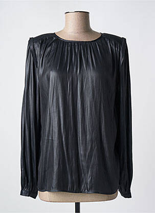 Blouse col rond manches longues noir YAYA femme