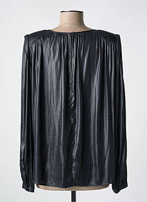 Blouse col rond manches longues noir YAYA femme