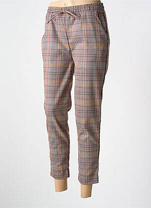 Pantalon 7/8 tissage popeline taille normale marron BANANA MOON femme