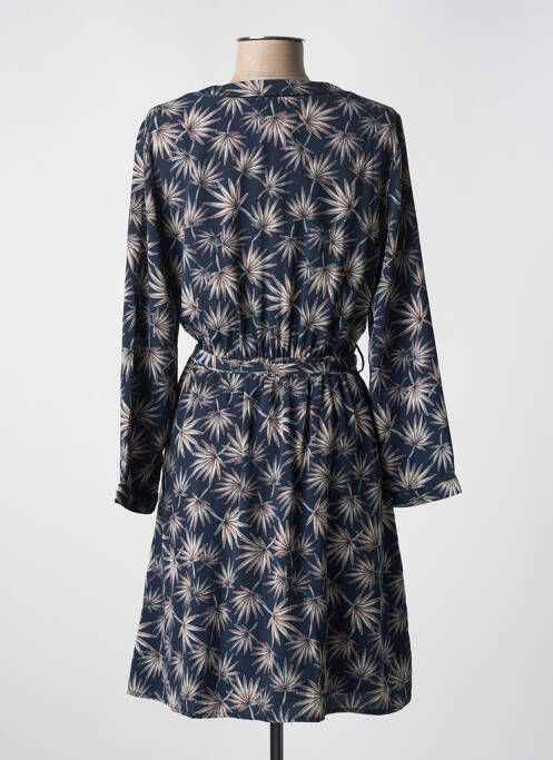 Robe mi-longue imprimé fantaisie manches longues bleu IT HIPPIE femme
