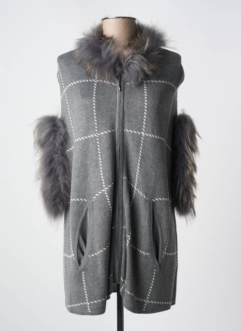 Gilet manches courtes gris PASSIONI pour femme