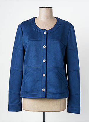 Veste casual col rond bleu FRANCE RIVOIRE femme