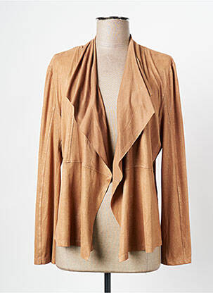 Gilet manches longues col châle beige EVA KAYAN femme