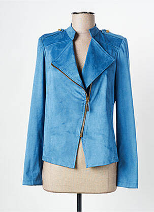 Veste casual epaulette bleu MISS TIC femme