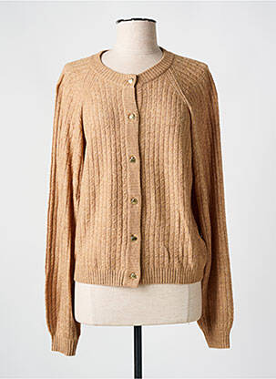 Gilet manches longues col rond marron FABIENNE CHAPOT femme