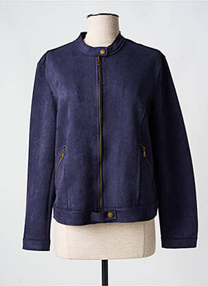 Veste casual col rond bleu K-DESIGN femme